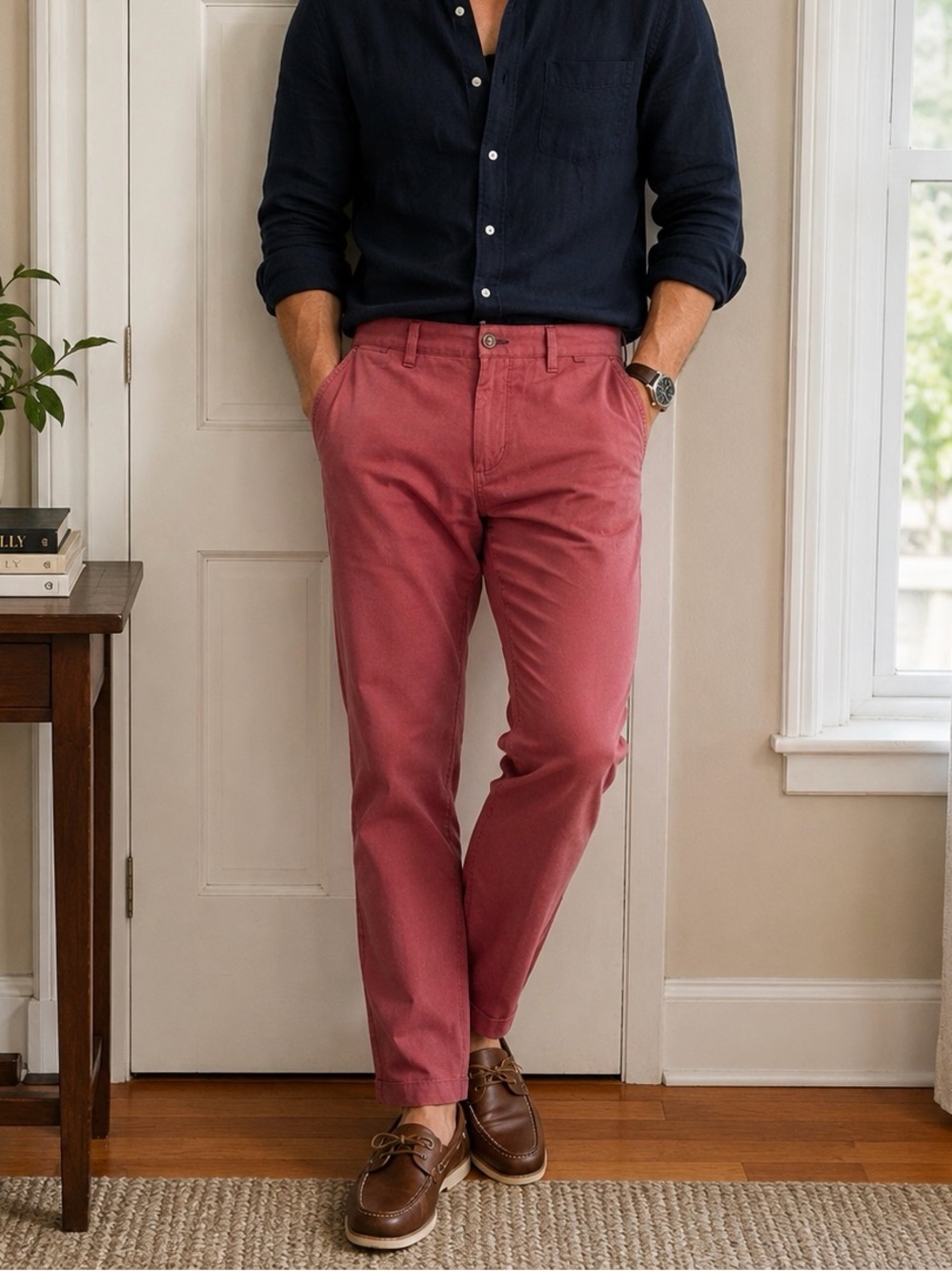 Tommy Hilfiger Men's Dusty Rose Chinos